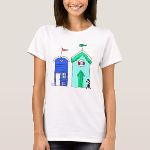 T-shirt Illustration des huttes 2 de plage