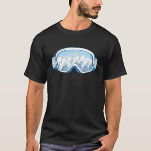T-shirt Illustration des lunettes de ski de montagne