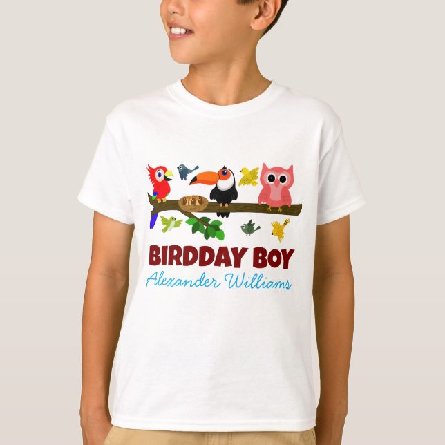 T-shirt Illustration des oiseaux de la jungle mignonne Ann (Devant)