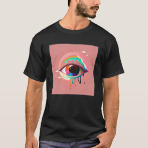 T-shirt Illustration des yeux arc-en-ciel mignons Larmes c