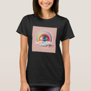 T-shirt Illustration des yeux arc-en-ciel mignons Larmes c