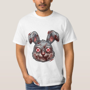 T-shirt Illustration d'Halloween de lapin zombie sanglant 