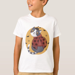 T-shirt Illustration d'Halloween : Ladybug Cat