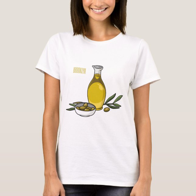 T-shirt Illustration d'huile d'olive (Devant)