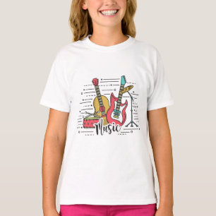T-shirt Illustration d'instruments de musique vibrants