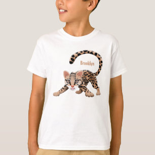 T-shirt Illustration d'ocelot mignon