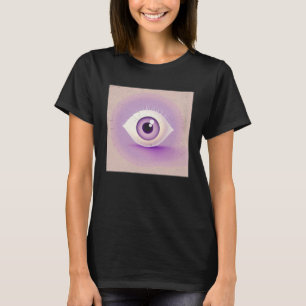 T-shirt Illustration d'œil blanc mignon couleur pastel fem