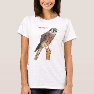 T-shirt Illustration d'oiseau américain Kestrel