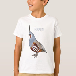 T-shirt Illustration d'oiseau de caille de montagne
