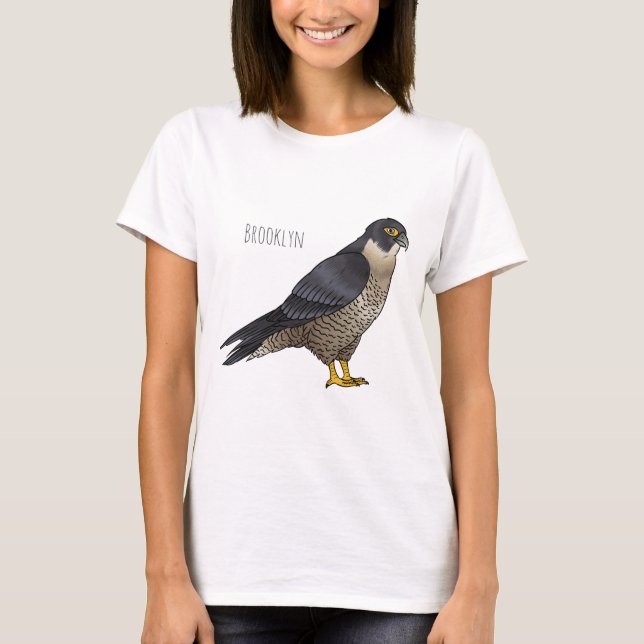 T-shirt Illustration d'oiseau de faucon pèlerin (Devant)