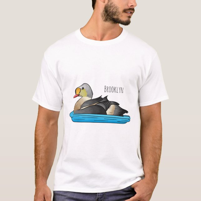 T-shirt Illustration d'oiseau de l'eider King (Devant)