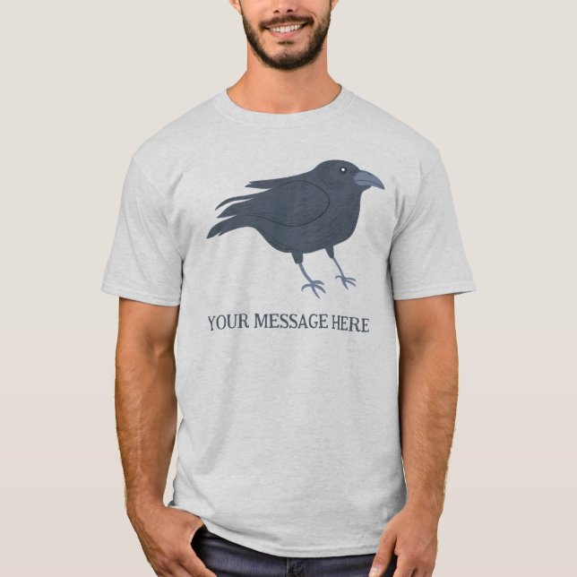 T-shirt Illustration d'oiseaux de Corneille Noire personna (Devant)