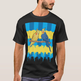 T-shirt Illustration d'oiseaux tropicaux colorés.