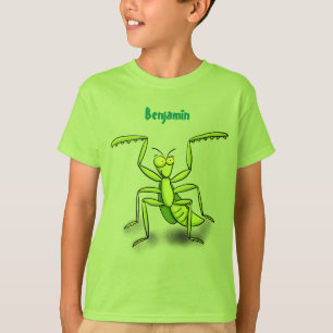 T-shirt Illustration drôle de mante verte en prière