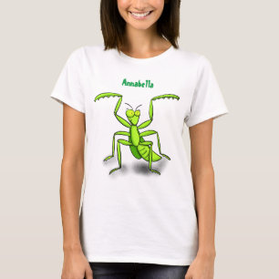 T-shirt Illustration drôle de mante verte en prière