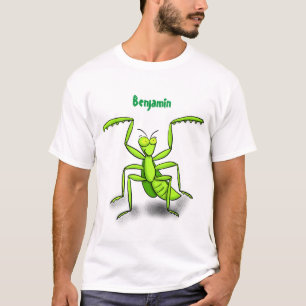 T-shirt Illustration drôle de mante verte en prière