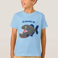 Illustration drôle de piranha affamée
