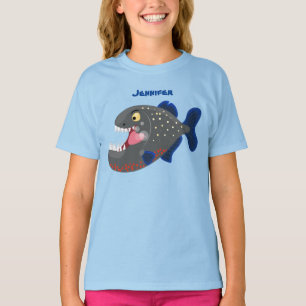 T-shirt Illustration drôle de piranha affamée