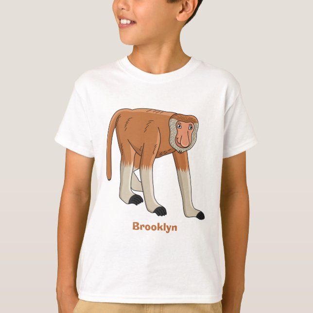 T-shirt Illustration drôle de singe proboscis (Devant)