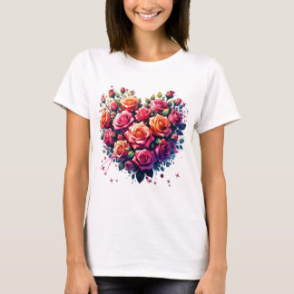 T-shirt Illustration du bouquet en forme de coeur