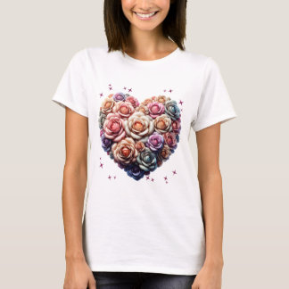 T-shirt Illustration du bouquet en forme de coeur