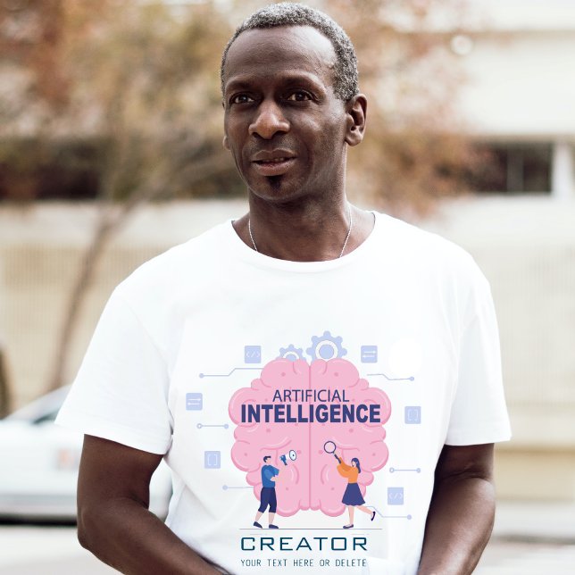 T-shirt Illustration du cerveau rose Intelligence artifici (Créateur téléchargé)