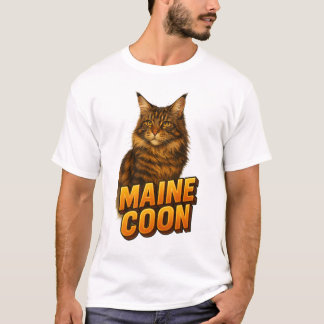 T-shirt Illustration du chat de coton du Maine