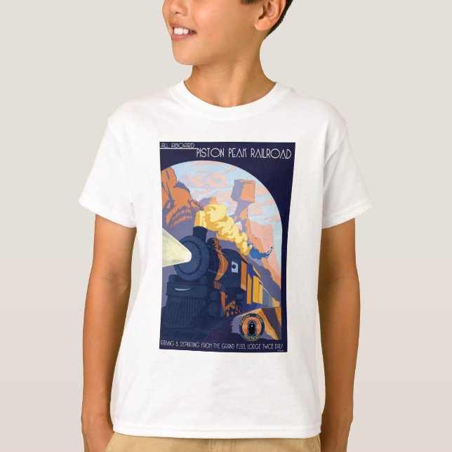T-shirt Illustration du chemin de fer Piston Peak (Devant)