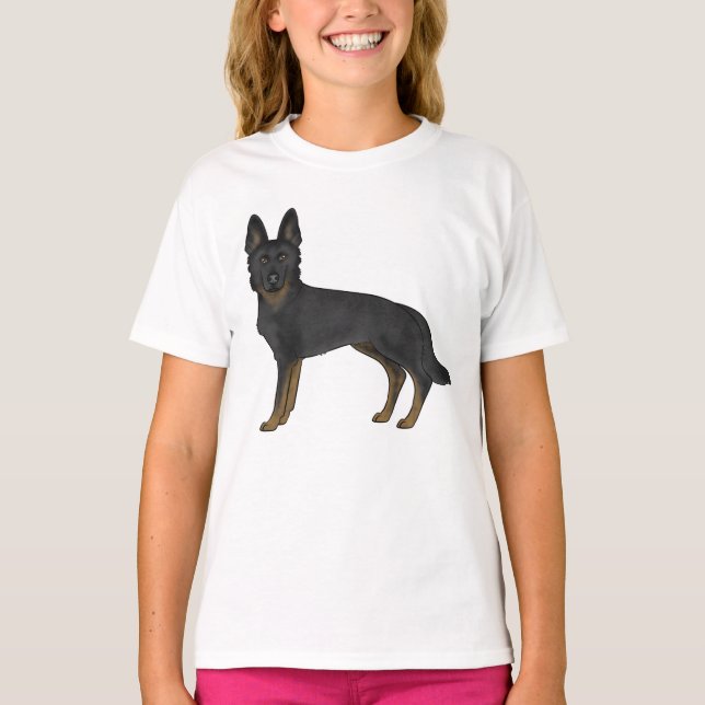 T-shirt Illustration du chien de dessin de berger allemand (Devant)