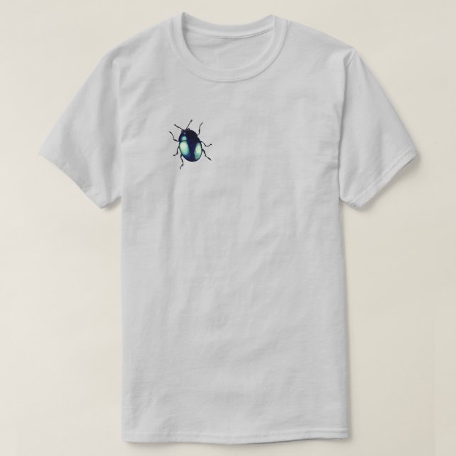 T-shirt Illustration du coléoptère bleu brillant (Design devant)