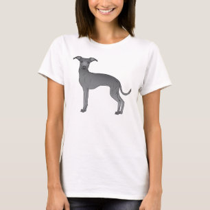 T-shirt Illustration du dessin animé Blue Italian Greyhoun