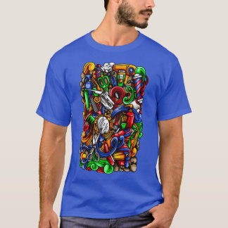 T-shirt Illustration du gribouillage en barbier