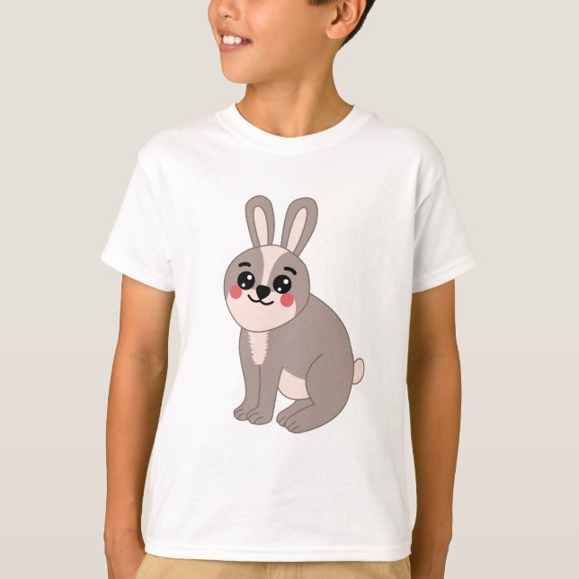 T-shirt Illustration du lapin Cute Kawaii (Devant)