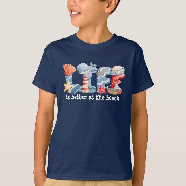 T-shirt Illustration du lettrage de l'aquarelle marine (Devant)