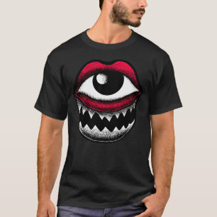 T-shirt Illustration du monstre d'art de la bouche des yeu