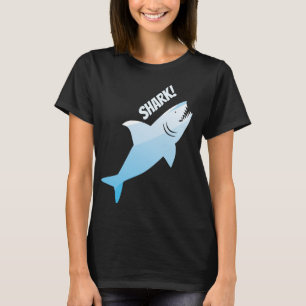 T-shirt Illustration du mot animal bleu requin