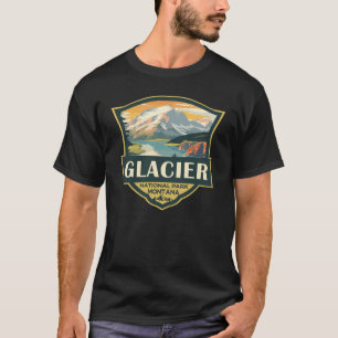 T-shirt Illustration du parc national Glacier Voyage Vinta