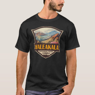 T-shirt Illustration du parc national Haleakala Badge rétr