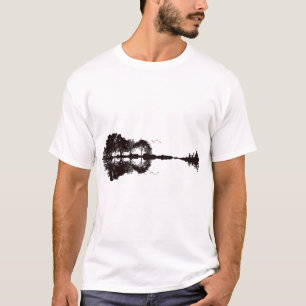 T-shirt Illustration du paysage guitare