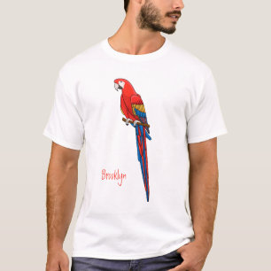 T-shirt Illustration du perroquet de macaw Scarlet