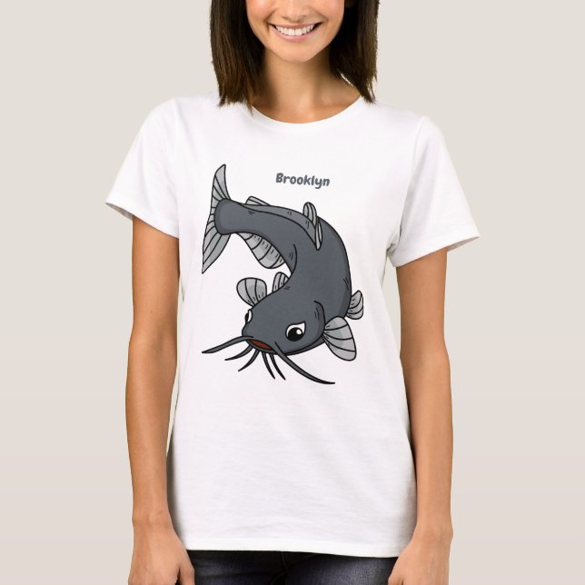 T-shirt Illustration du poisson-chat mignon (Devant)