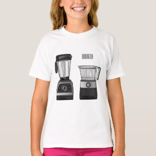 T-shirt Illustration du processeur et du mixeur alimentair