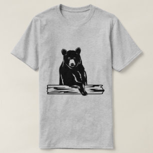 T-shirt Illustration du repos de l'ours sur le journal