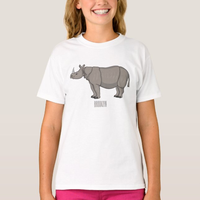 T-shirt Illustration du rhinocéros de Javan (Devant)