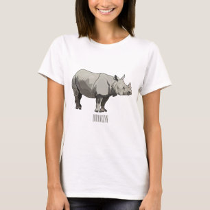 T-shirt Illustration du rhinocéros de Javan