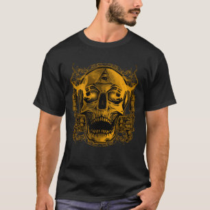 T-shirt Illustration du tatouage crânien