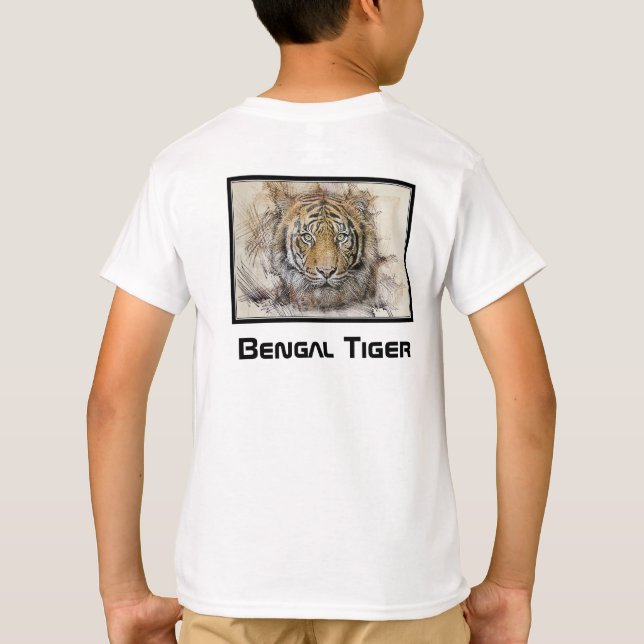 T-shirt Illustration du tigre du Bengale (Dos)