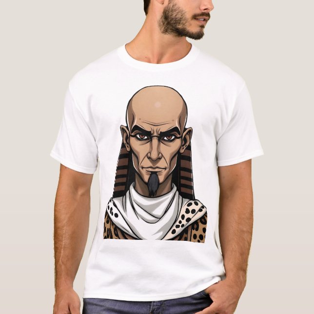 T-shirt Illustration du visage du prêtre égyptien (Devant)