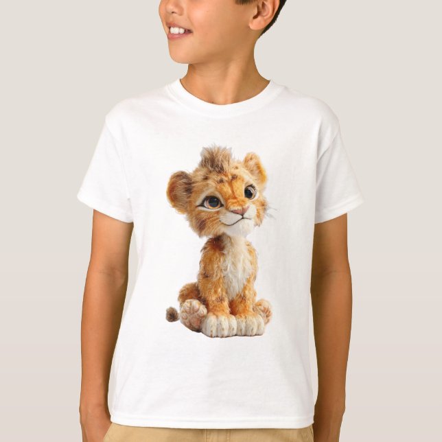 T-shirt Illustration d'un adorable lionceau mignon pour en (Devant)