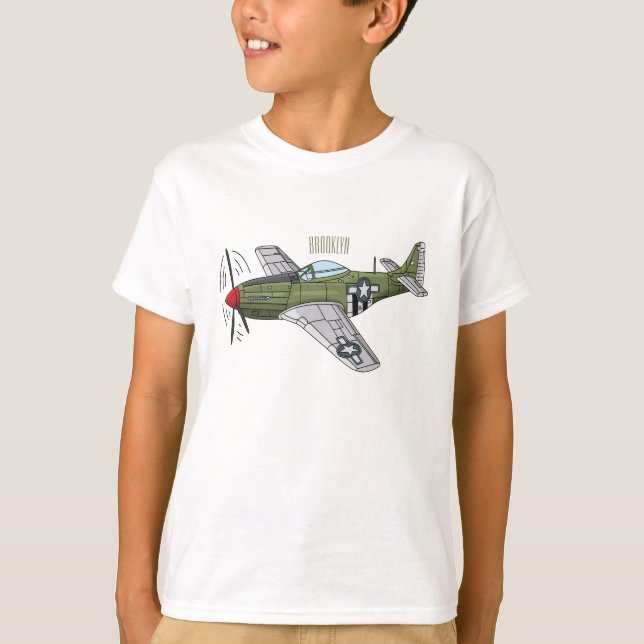 T-shirt Illustration d'un avion militaire (Devant)